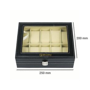 kotak jam tangan luxury / tempat display jam isi 12 & 10 - 10 slot