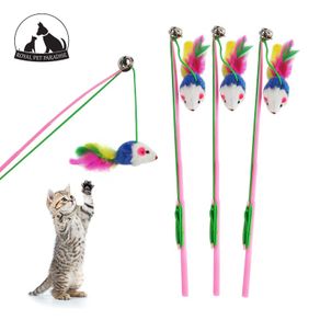 ROYAL PET PARADISE Stick Mainan Kucing Cat Toys Tongkat Tikus Bulu Warna Interaktif Aksesoris Hewan Peliharaan