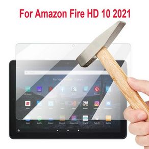 case amazon kindle fire hd 10 2021 flip cover casing sarung hardcase - tempered glass