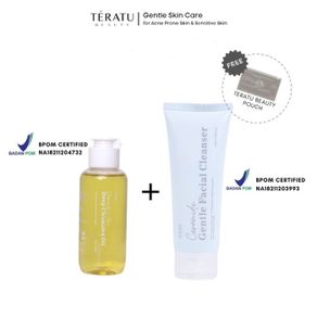 teratu beauty double cleansing (cleansing oil+facial cleanser) + pouch