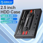 ORICO casing HDD eksternal 2.5 ", sarung keras Drive eksternal SATA ke USB 3.0 5Gbps / 6Gbps tipe-c HDD dengan stiker DIY SSD untuk PC