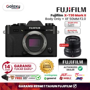 fujifilm x-t30 mark ii  xt30 mark 2 body + lensa xf 50mm f2.0 resmi