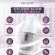 ms glow - golden glow facial wash - sabun muka untuk kulit sensitif