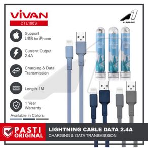 VIVAN Kabel Data Lightning CTL100S Charger iphone Fast Charging 2.4A 100%Original