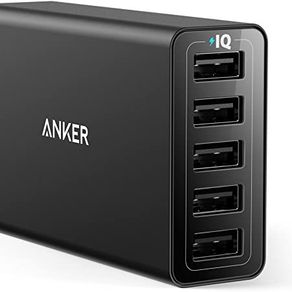 wall charger anker power port 5 40w a2151 resmi anker indo - hitam