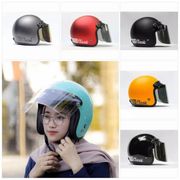 helm bogo retro classic line dewasa untuk pria dan wanita sni - helm & kaca cream
