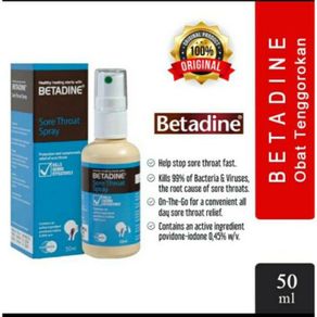 betadine sore throat spray 50 ml original / betadine semprotan