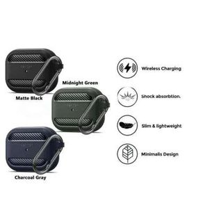 Case Airpods Pro Spigen Rugged Armor Carbon Fiber Softcase Slim Casing
