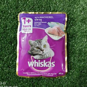 Whiskas Pouch Wet Food Adult Makanan Kucing Basah Mackarel 80gr