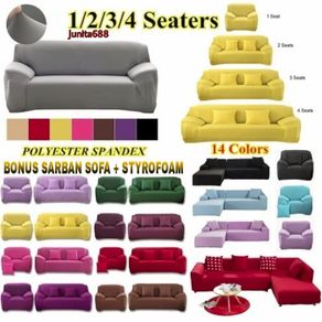 cover sofa elastis 1.2.3.4 seater/sarung sofa stretch 1.2.3.4 dudukan - 1 dudukan abu tua