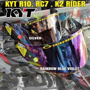 flat visor kyt r10 silver