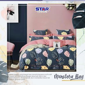 Sprei Set Premium Katun STAR Motif Monstera Bay Terbaru