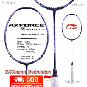 RAKET BADMINTON/ BULU TANGKIS LINING AXFORCE 80/ 90 SUPER PREMIUM MAX 30 LBS FREE TAS DAN GRIB