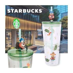 Starbucks Cup Coffee Farmer Bear Green Double layer Heat resistant