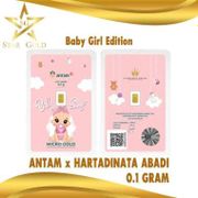 LOGAM MULIA MICRO GOLD ANTAM HARTADINATA 0.1 GRAM BABY GIRL SERIES 1