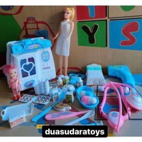 Kado Mainan Anak Tas Esklusif Dokter Dokteran Set Dan Boneka Barbie