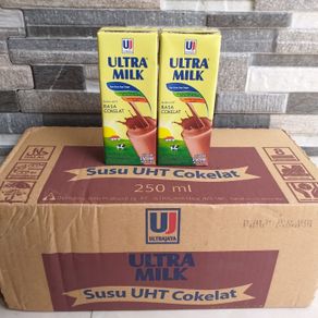 susu ultra milk uht cokelat 250 ml 1 dus (via gojek)