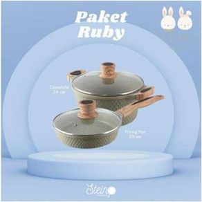 Stein Cookware Paket RUBY | PAKET PANCI TEFLON GRANITE SERIES [ 2PCS ]