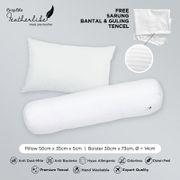 Paket 1 Bantal 1 Guling Balita Bulu Angsa Featherlike Premium Sutera Organik
