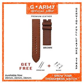 strap leather tali kulit pengganti jam ac exp fossil 20mm 22mm 24mm - brown 24mm