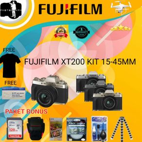fujifilm xt200 kit 15-45mm/ kamera fujifilm xt200 kit 15-45mm / xt200/ - resmi standar box