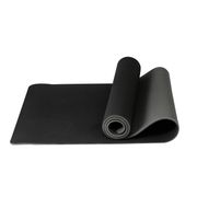 tpe yoga mat 6mm / matras senam olahraga 6 mm bisa custom nama - hitam abu polos