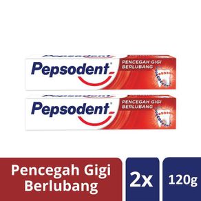 Pepsodent Pasta Gigi Pencegah Gigi Berlubang 120gr Twinpack - isi 2
