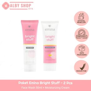 Alby Shop Jaya - Paket EMINA Bright Stuff Moisturizer Cream 20ml & Face Wash 50ml / 100ml - 2 Pcs | Emina Paket Mencerahkan | Emina Bright Stuff