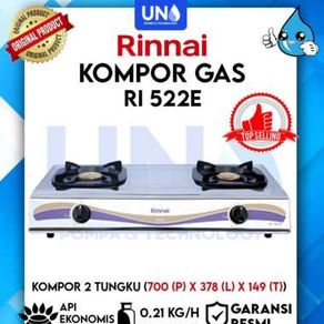Kompor Gas Stainless 2 Tungku Rinnai Ri 522E TERJAMIN