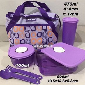 cosmo violet tempat makan set free tas by tupperware