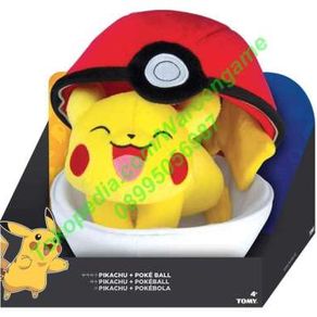 Takara Tomy Pokemon Zipper Poke Ball Plush, Poke Ball And Pikachu