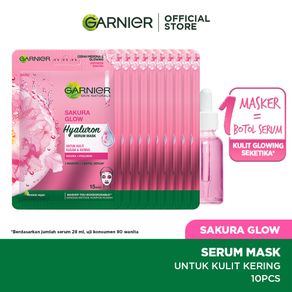 Garnier Serum Mask Sakura Glow Skin Care x 10 Pcs - Masker Wajah Skincare Glowing (Sakura White)