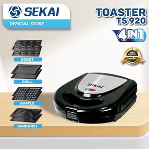 SEKAI TS 920 4IN1 Sandwich Maker Toaster Pemanggang Roti Waffle Donat