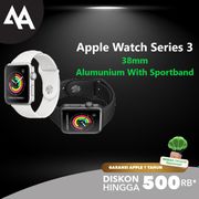 apple watch series 3 38mm gps alum w/ black / white sport band bnib - gray bnob