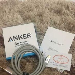 Anker Micro Usb Nylon Braided Cable 3Ft Silver Peomo Sale