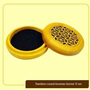 Tempat bakar dupa / hio lingkar Bamboo Round incense burner 9 cm