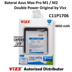 Baterai Vizz Double Power Asus Zenfone Max Pro M1 ZB601KL ZB602KL M2 ZB631KL C11P1706 Batre Batrai Battery HP Handphone