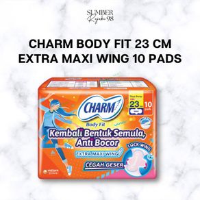 charm body fit extra maxi wing 23cm isi 10 pads pembalut wanita charm