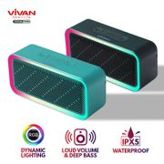 Speaker Bluetooth VIVAN VS6 Wireless Audio Portable Mega Bass Waterproof IPX5 Bluetooth 5.0 RBG Light Original - Garansi Resmi 1 Tahun