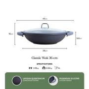 Debellin Classic Wok Pan 36 cm Wajan Granite Anti Lengket Premium