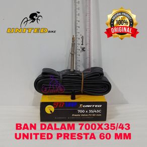 BAN DALAM SEPEDA 700 X 35 38 40 43 C PRESTA FV 48 60 MM 6OMM 48MM - 700X35/43 60MM UNITED