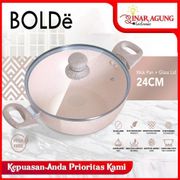 BOLDE SUPER PAN 2 EAR WOK 24 CM + GLASS LID BEIGE - 100% ORI