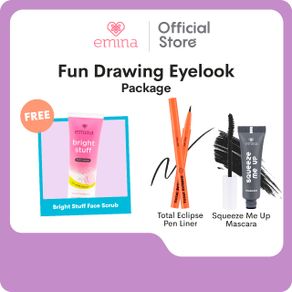 Emina Fun Drawing Eyelook Package (Total Eclipse Pen Liner Squeeze Me Up Mascara)