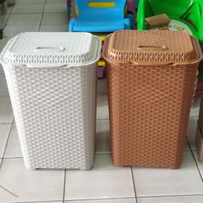 club : laundry basket serbaguna / keranjang baju kotor motif rotan