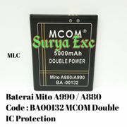Baterai Mito A990 / Mito A880
Code Batrai : BA-00132 Baterai Mito A 990 Ba00132 Double IC Protection
