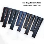 Tali kulit asli 22mm untuk gelang TAG HEUER MONACO Strap jam tangan olahraga Aksesori Gelang tangan Pria Gelang gesper baja lipat