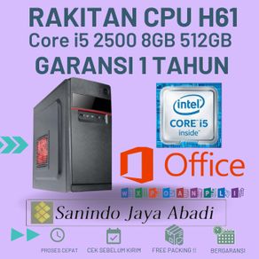 rakitan cpu h61 - b75 core i5 2500 8gb hdd 500gb ssd full baru garansi - ram 4gb ssd 512gb