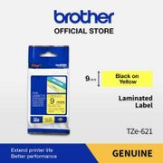 Gratis Ongkir Brother Label Tape Tze-621 9Mm X 8M Laminated Black On Yellow Tze621