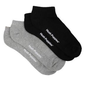 HUSH PUPPIES BASIC ANKLE SOCK IN GREY/BLACK