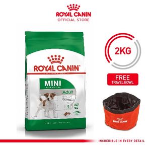 Royal Canin Mini Adult 2kg + Gimmick Dog Travel Bowl